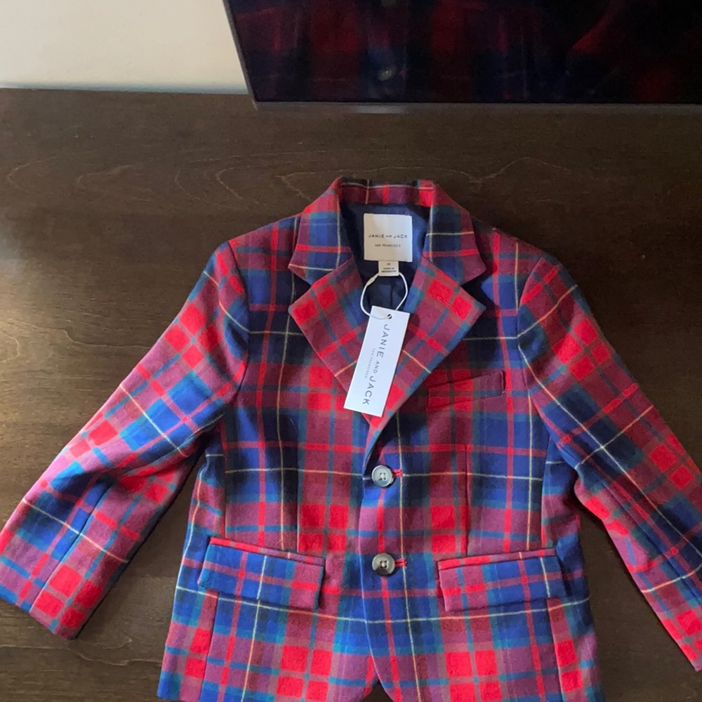 Janie & Jack Plaid Blazer Sz 2T